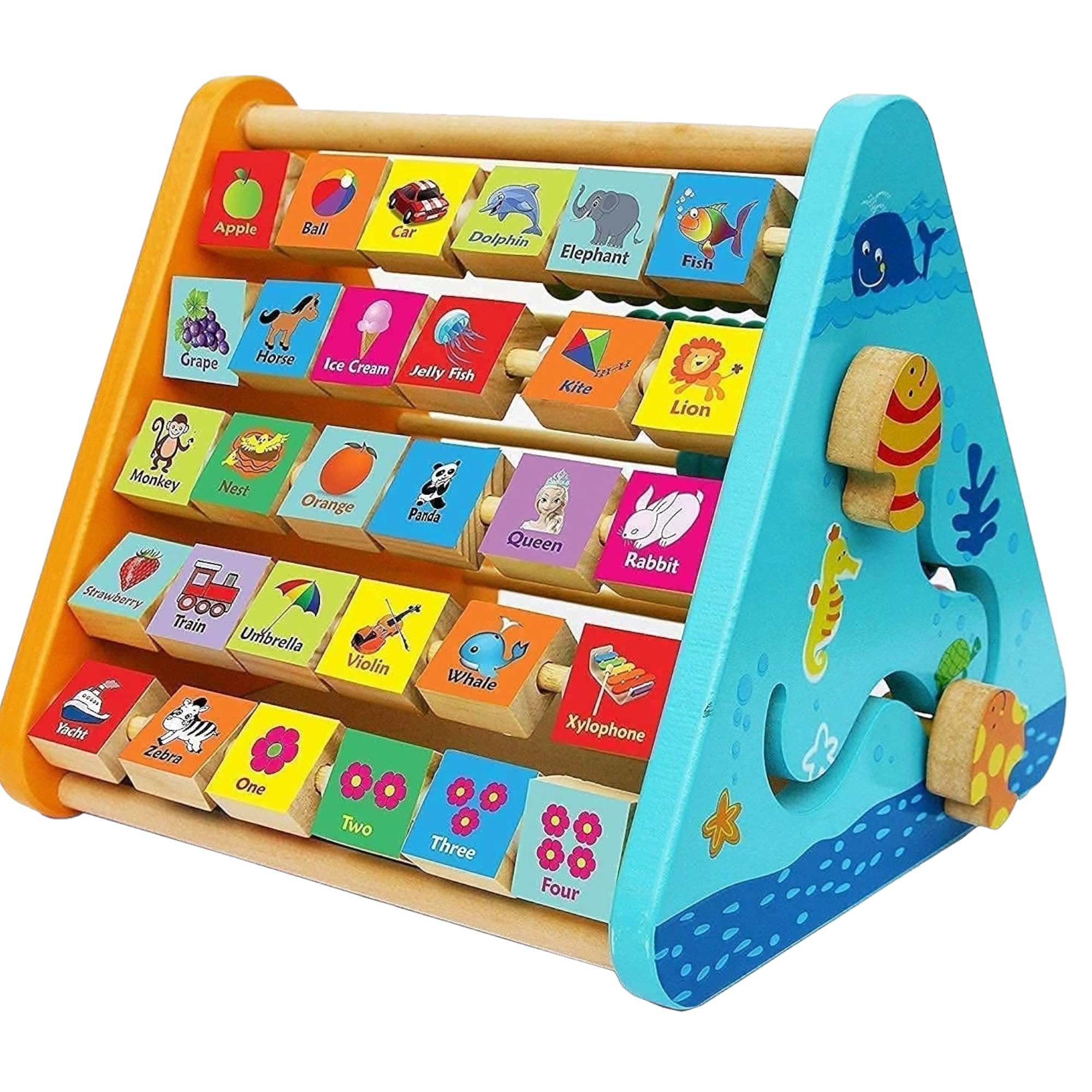 NIYANETAIL Wooden Alphabet Learning with Whiteboard: Kids Activity Triangle, 5-Side Learning Shelf for Math Calculation Toys. Enhance Babys Education, Intelligence with Versatile Clock (B0CVF2PF6B) Amazon Price History, Amazon Price Tracker