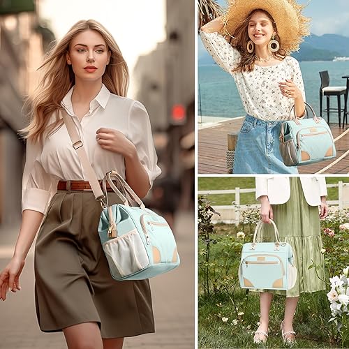 Miniatura 6 de YESBAG Lonchera grande resistente al agua a prueba de fugas con aislamiento térmico para el trabajo, viajes y picnic, mujeres y hombres (verde)