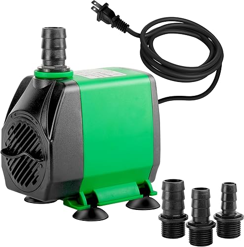 Simple Deluxe Bomba de agua sumergible de 800 GPH con entrada ajustable, bomba de agua de fuente duradera de 24 W para pecera, hidroponía, fuentes,
