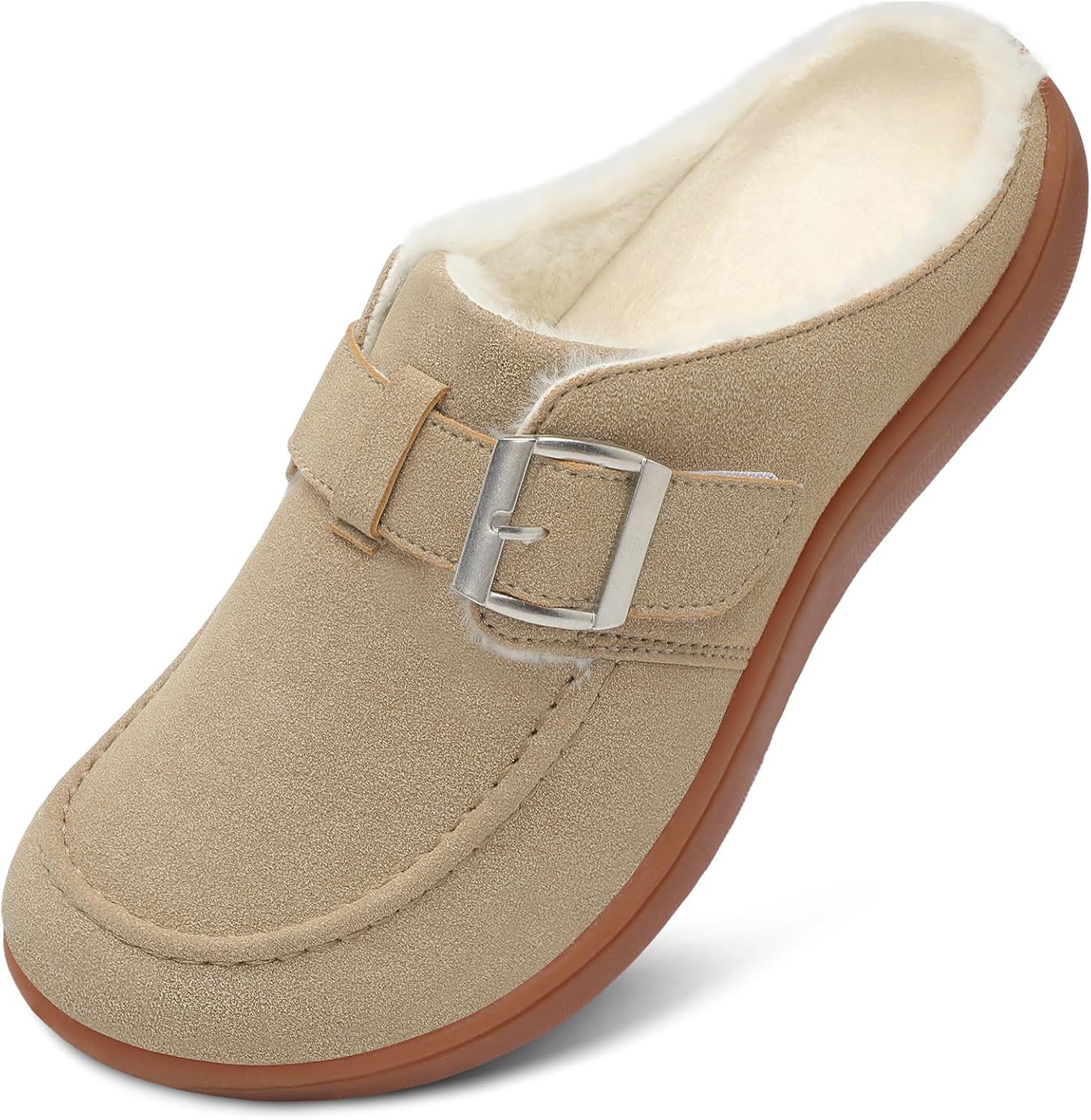 JOINFREE Womens Fuzzy Slippers Cozy Wide Mules Adjustable Diabetic Slippers Warm Memory Foam House Clogs Slipper Indoor Outdoor Potato Shoes for Edema Swollen Feet