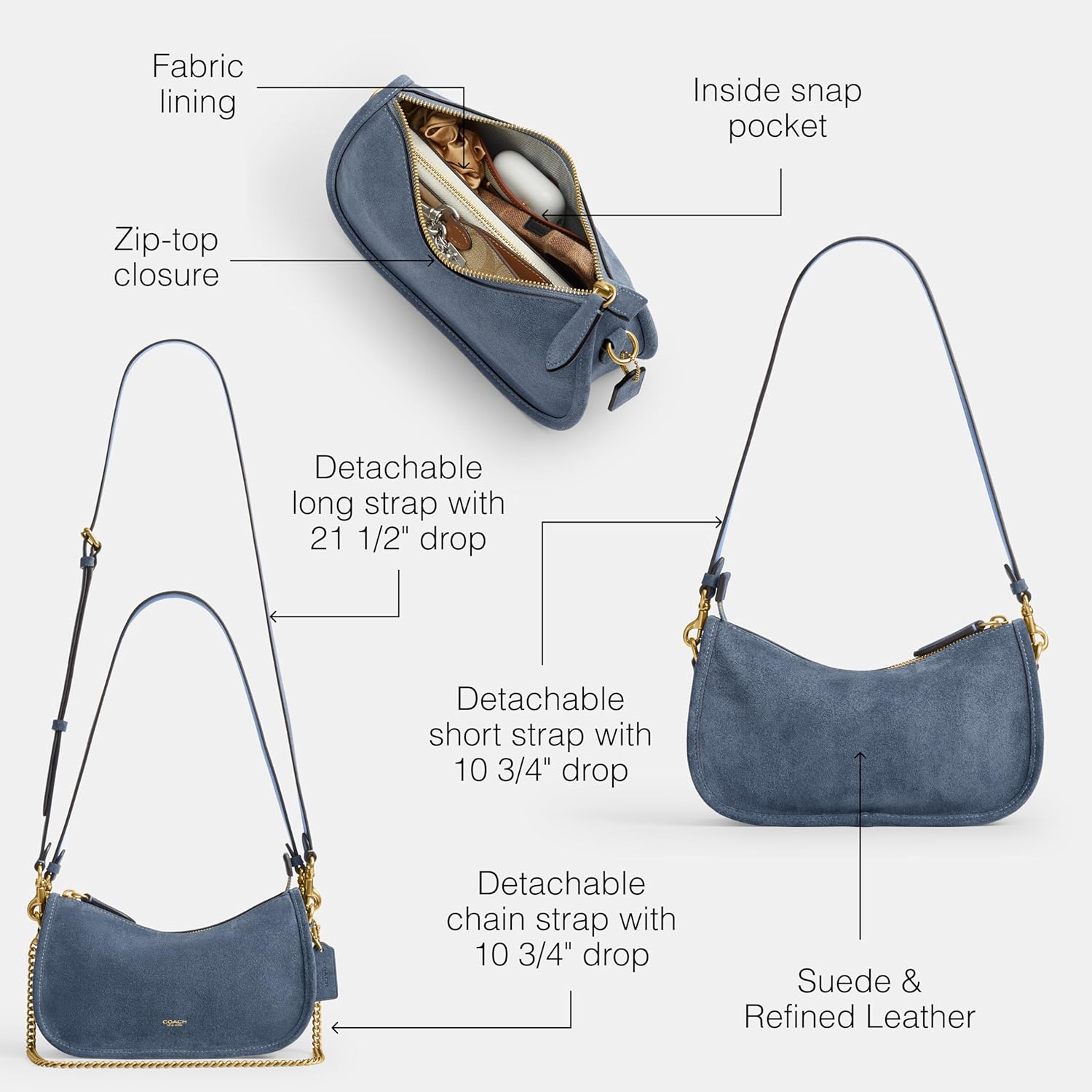 COACH Women's Natural Grain Leather Waverly Bag