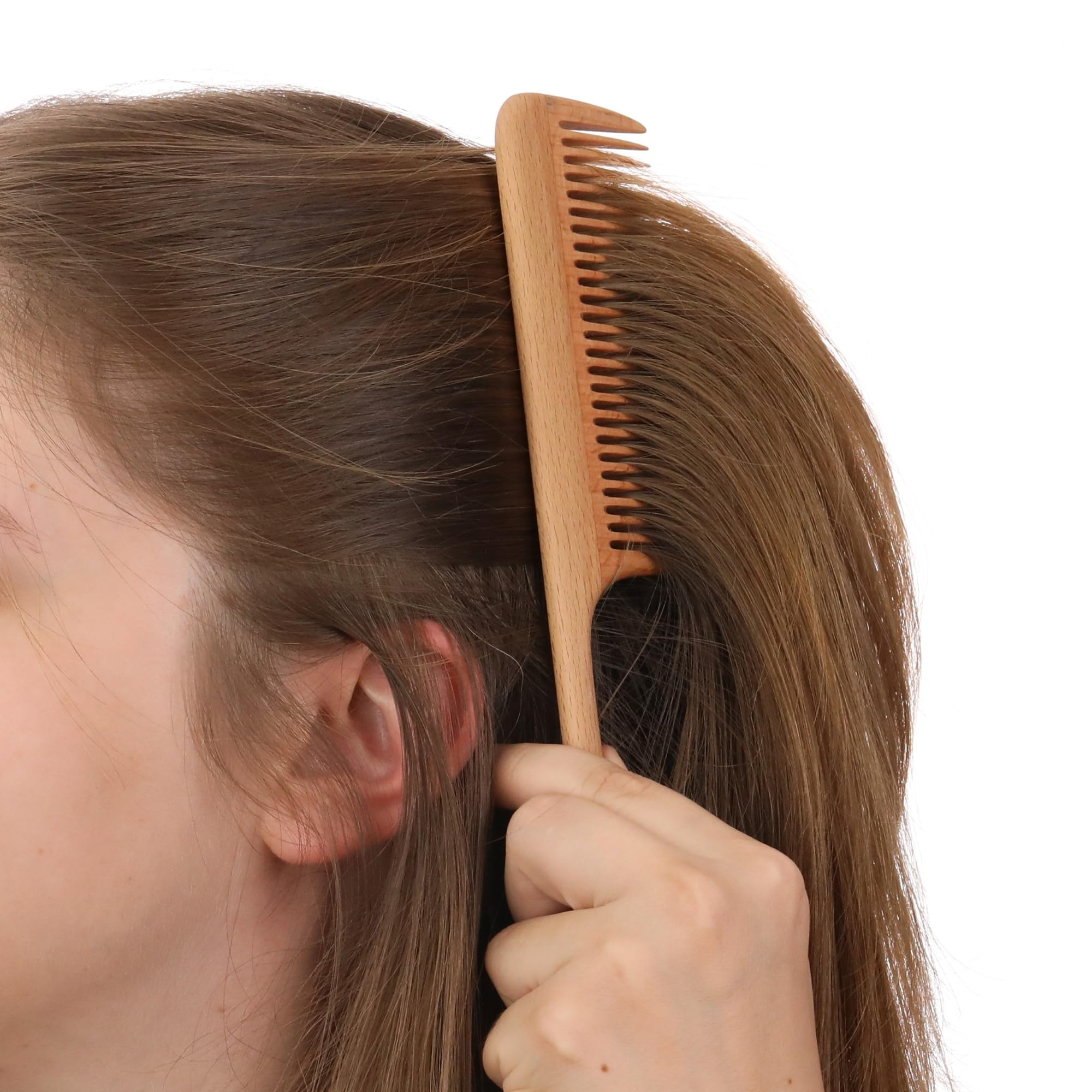 Peine de madera de dientes anchos | Cepillo ancho de madera para cabello | Cepillo de pelo natural | Cepillo de pelo de estilo vintage | Peine de madera para un peinado suave | Peine antiestático