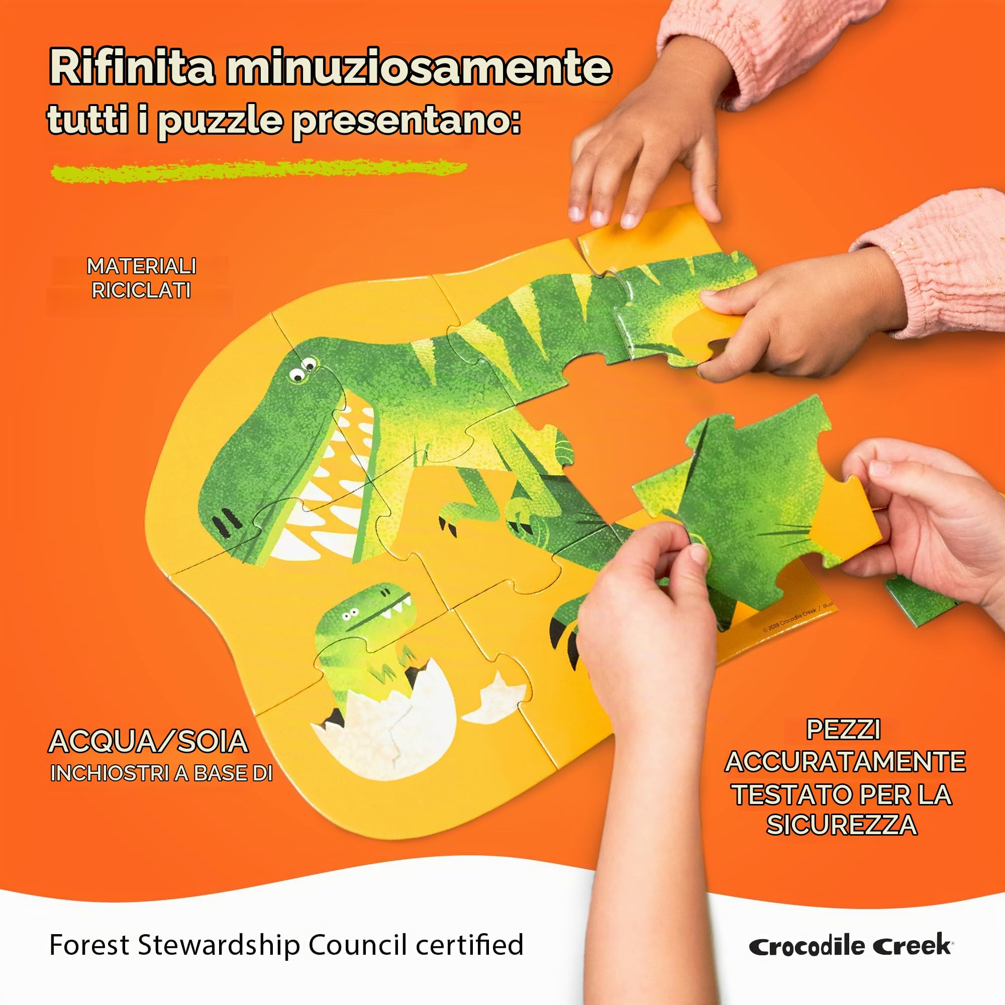 Bertoy 384072-9 - Puzzle a forma di dinosauro, 36 pezzi