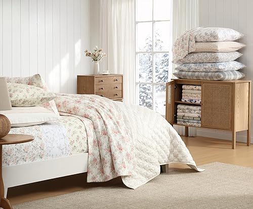 Miniatura 5 de Laura Ashley Home - Sábanas individuales, juego de ropa de cama de franela de algodón, cepillado para mayor suavidad y comodidad (Emelisa,