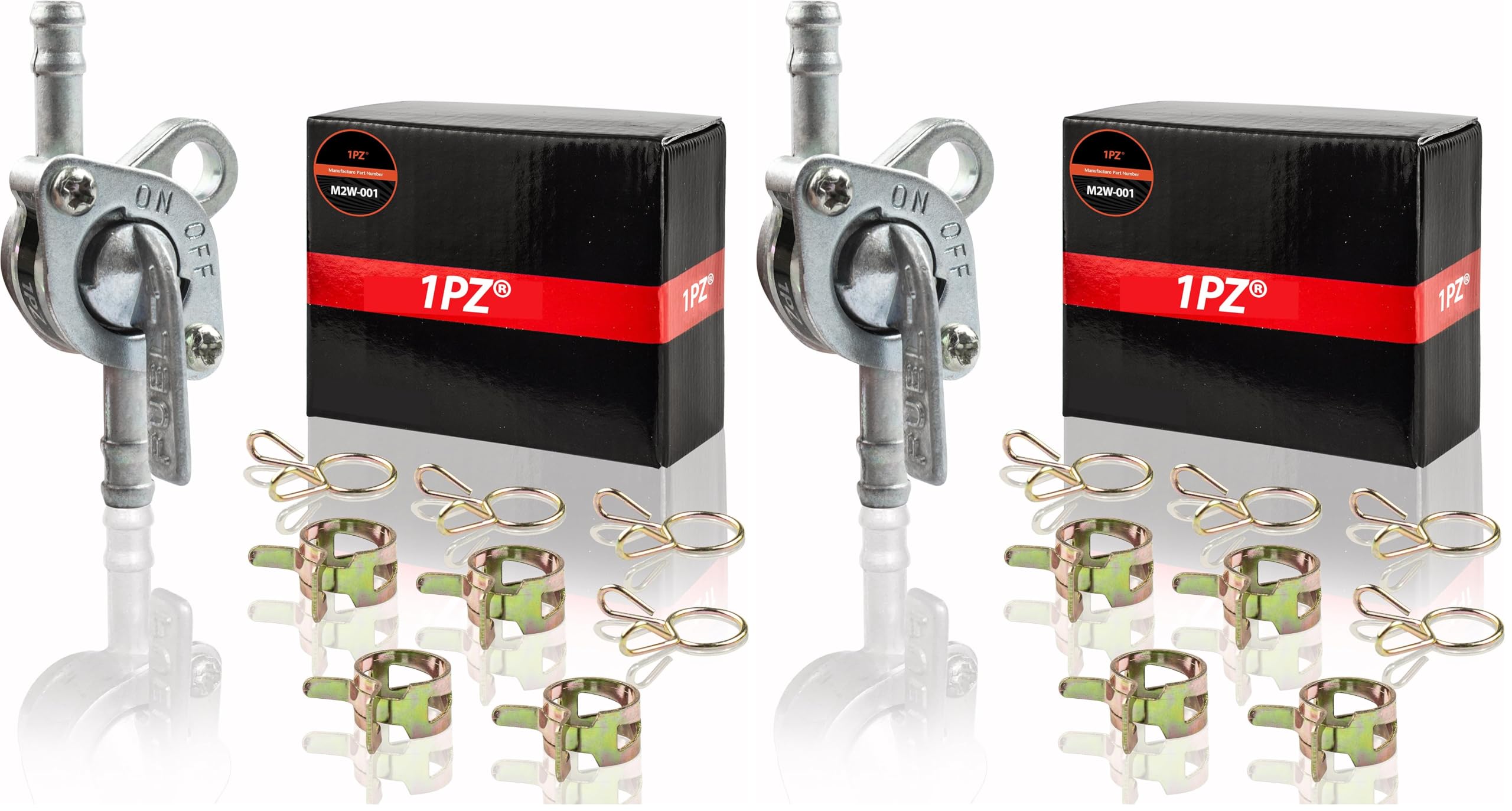 1PZ In-Line Gas Fuel Shut Off Petcock fits 6mm 1/4" or 3/16" ID Hose Fuel Line for 50cc 70cc 90cc 100cc 110cc 125cc Scooter Quad Go Kart Moped Baja BA150 ATV X15 X18 X22 Mini Pocket Bike (Pack of 2)
