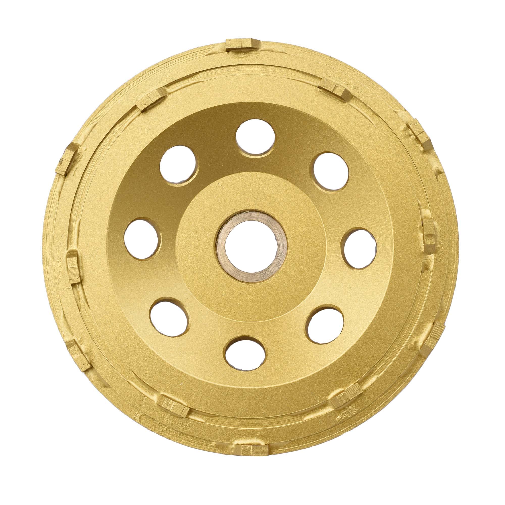 ACTINTOOL5 in. x 7/8-5/8 in.12 PCS PCD 5 Inch Double Row PCD Cup Wheel, Epoxy Mastic Thinset Glue Stucco Tough Concrete Coating Removal PCD Grinding Cup Wheel (7/8"-5/8" Non-Threaded)