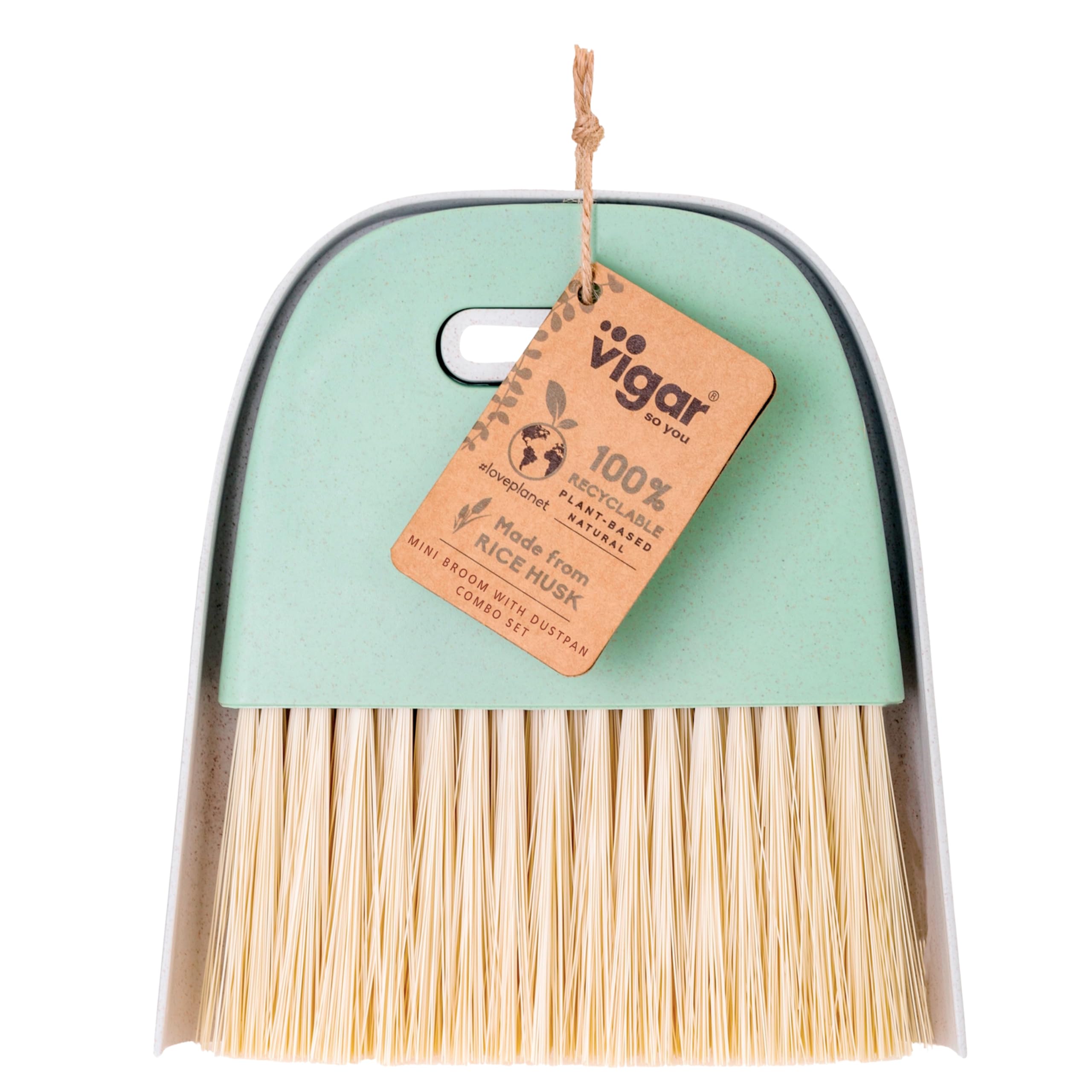 Vigar - Cleaning Brush and Dustpan - 16.5 x 3.5 x 18 cm - Zeroline Collection - For Chimney and BBQ Ashes or Crumbs - Grey and Light Blue