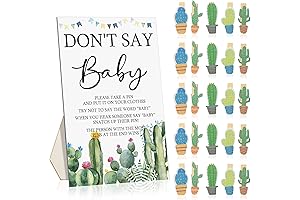 Cactus Baby Shower Decoration Supplies 51PCS- With Cactus Garland Sign and 50 Mini Photo Clothespins