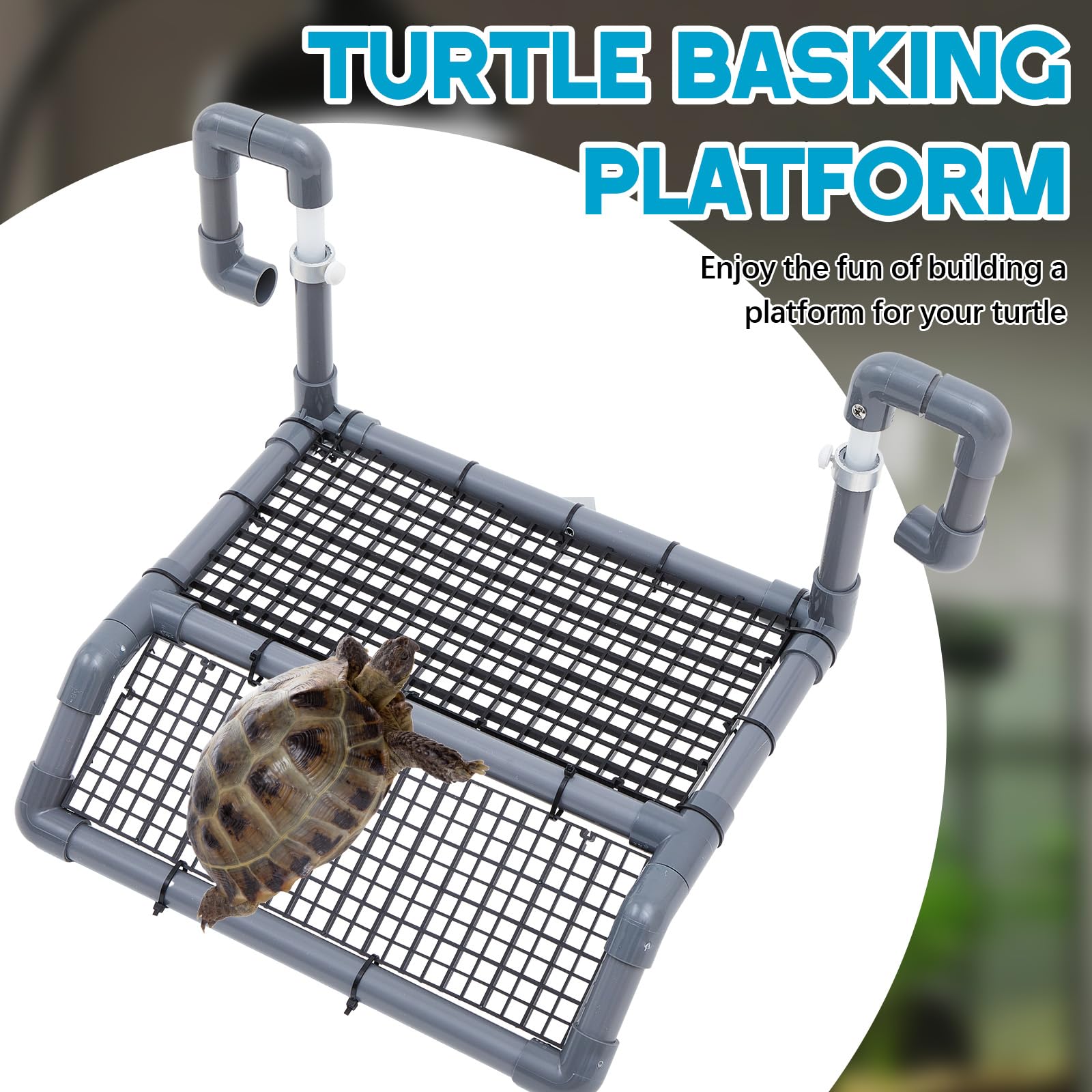 Chunful Piattaforma regolabile extra large per crogiolarsi tartaruga, bacino sospeso da 19 ″ più ampio, area di crogiolamento per acquario 40 allevatore, 50/65/75/90 galloni, accessori per serbatoio