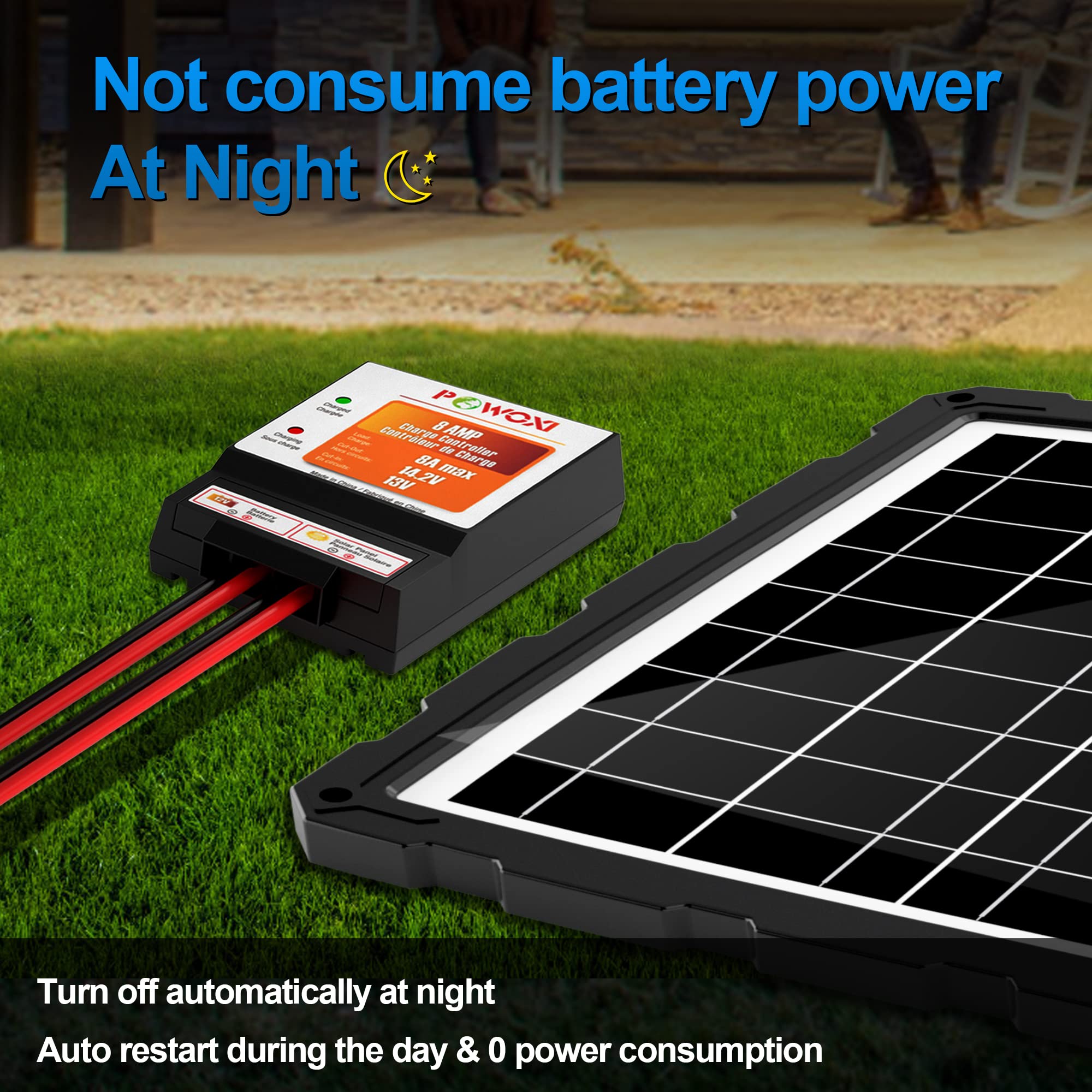Buy POWOXI Solar Panels Charge Controller, 8A Battery Regulator for 12V