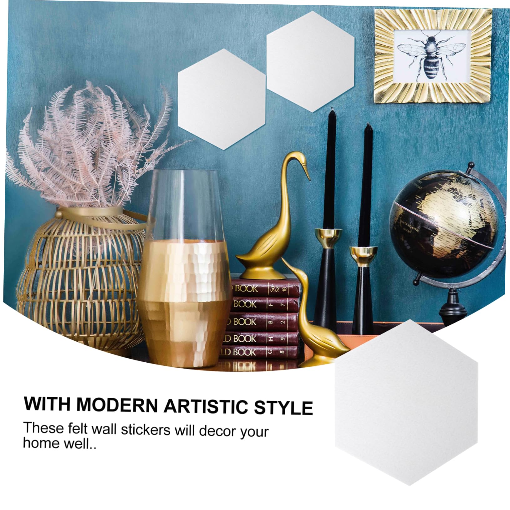 Angoily Message Board for Home Felt Wall Sticker White Board Drawing Pin Holes