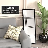 Vista 3 de Pantalla Shoji de doble cruz corta de 4 pies - Negro - 3 paneles