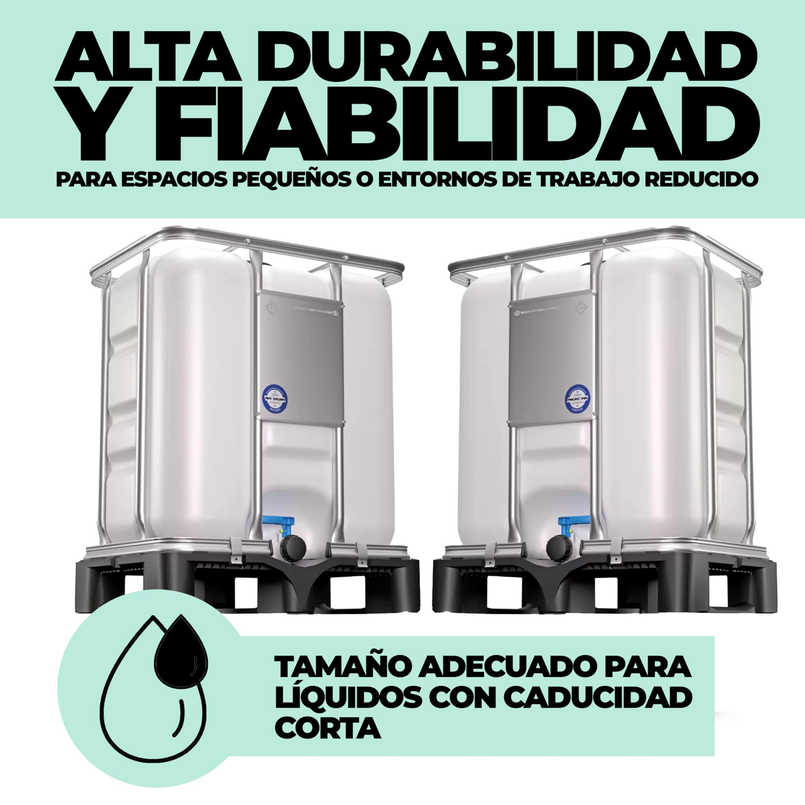 WERIT Depósito de Agua 300L IBC GRG - Con Grifo, Palet Reforzado, Certificación ADR, Contenedor de Agua, Ideal para Almacenamiento y Transporte Seguro de Líquidos, Alta Durabilidad y Fiabilidad