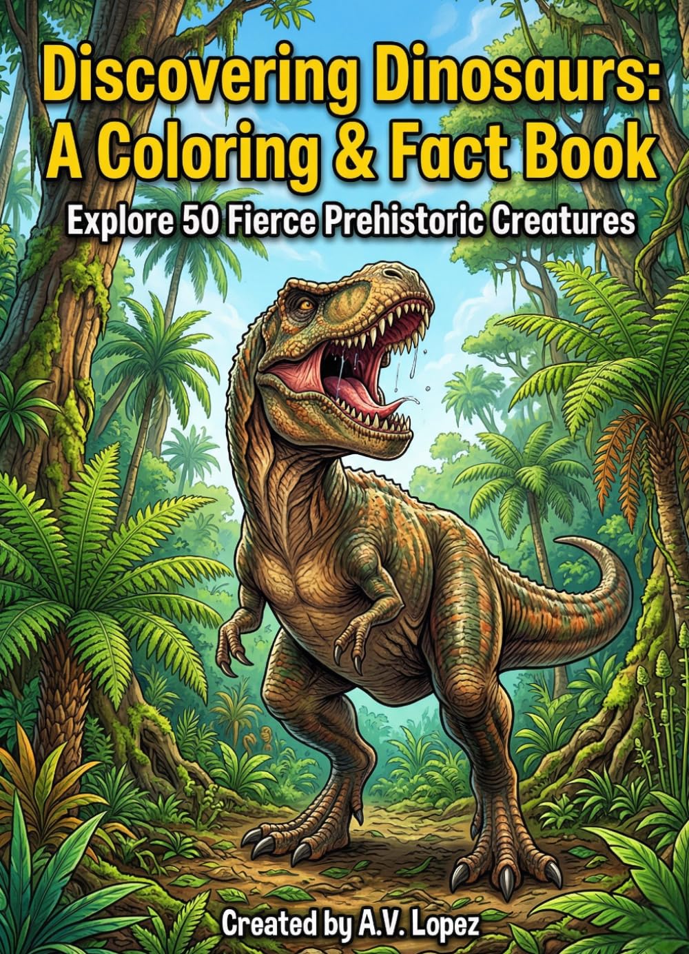 Discovering Dinosaurs: A Coloring & Fact Book: Explore 50 Fierce Prehistoric Creatures