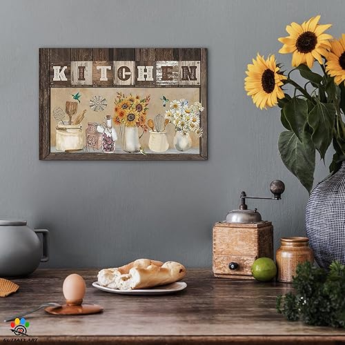 Miniatura 3 de Lienzo decorativo para pared de cocina, cuadros rústicos de cocina para decoración de pared, cuadros de cocina de granja para cocina, lienzo