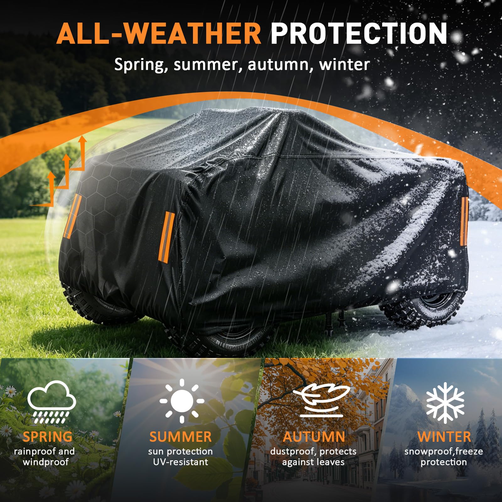 Cubierta de ATV Impermeable para Segway Powersports Villain 500 | Cubierta Funda para Quad ATV Cover 300D Oxford Prueba de Sol Lluvia Polvo Viento Nieve Excremento de Pájaro