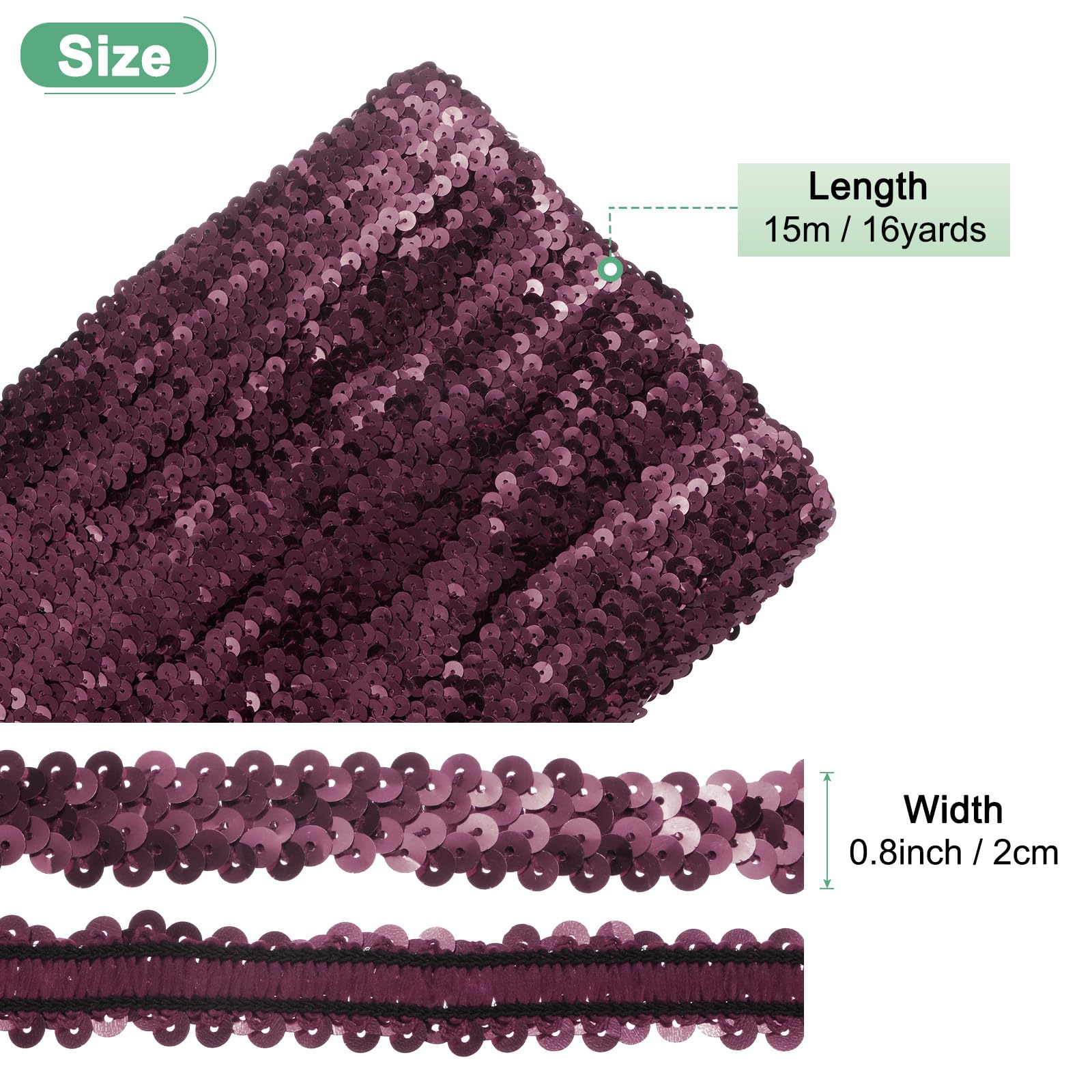 M METERXITY 1-Pack Elastic Sequins Trim - Image 3