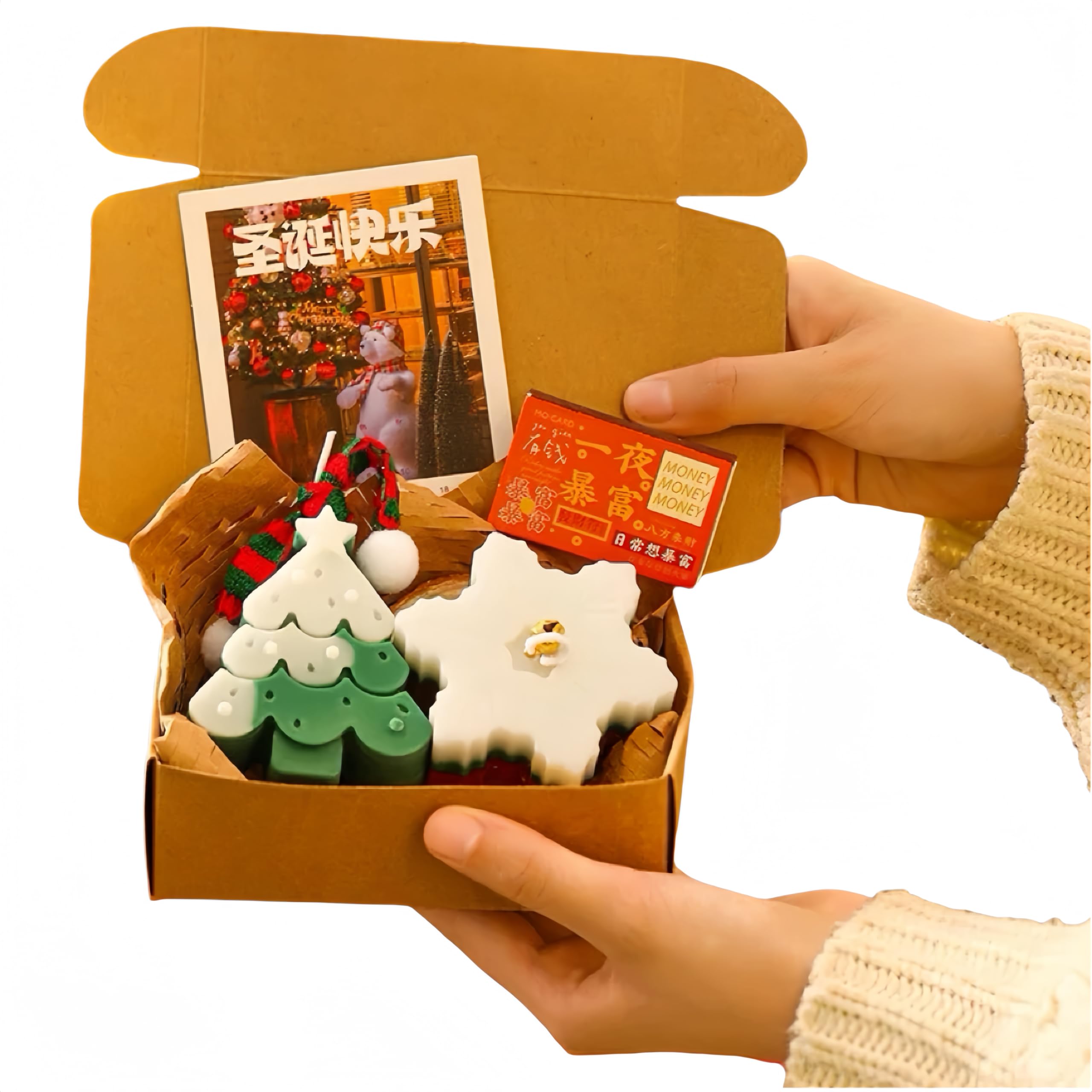 Linkirah Christmas Tree Candle Set - Realistic Flake - Pine/Evergreen Scent - 2 Pack - Merry Christmas