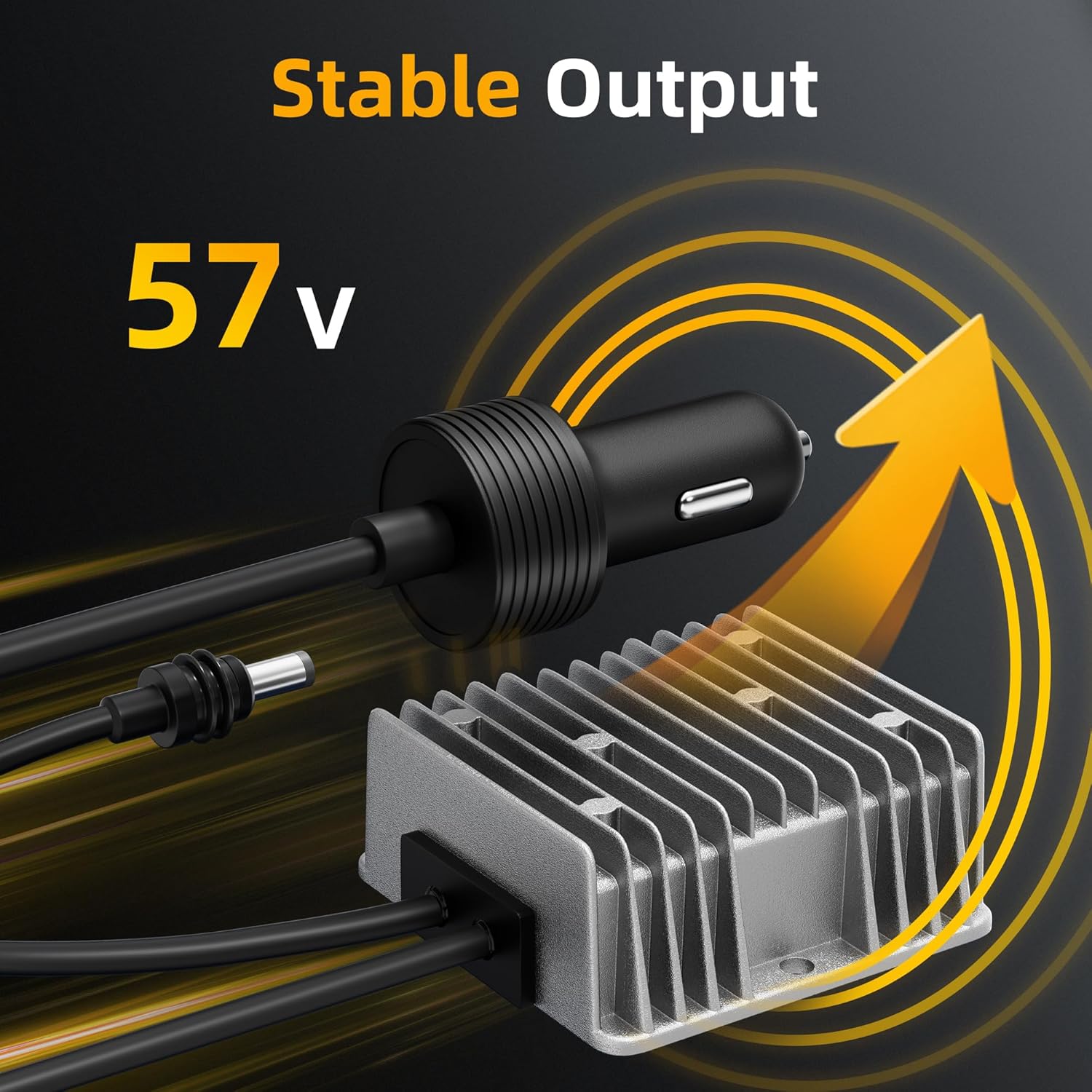 Starlink Gen 3 Step Up Cigarette Lighter Power Adapter,12V/24V to 57V 4.5A Power Adapter with 2M Dual DC Cables,High-Efficiency 10V-36V to 57V Step-Up Converter Power Cord for Starlink Gen3 Router