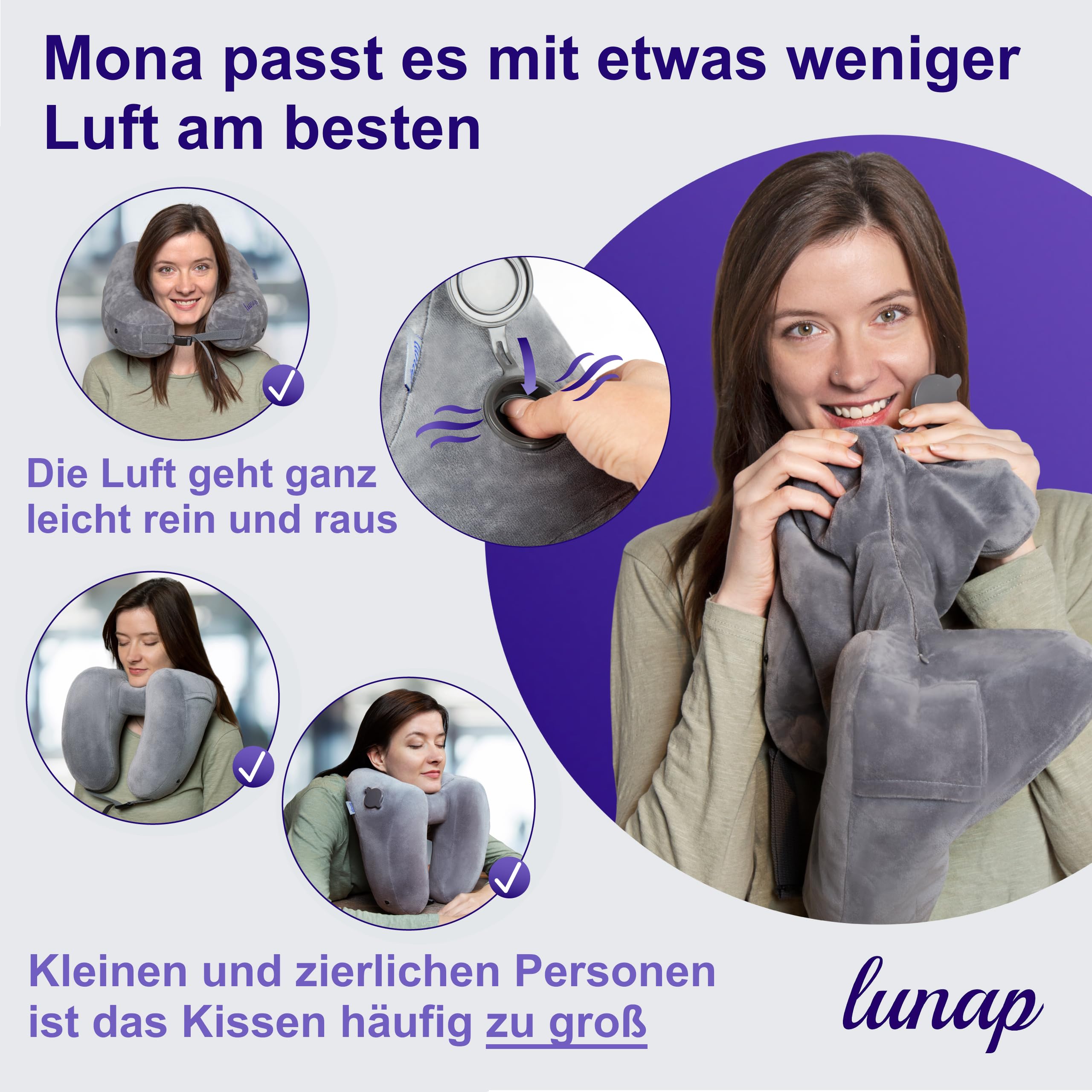 HNCY Nackenkissen Mit Kapuze - Memory Foam Reisekissen Für Flugzeug, Auto & Zug