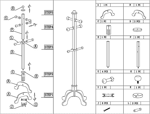 Miniatura 5 de Frenchi Home Furnishing Perchero de abrigos para niños Blanco,Azul,Rosa,Púrpura,https://www.amazon.com/dp/undefined