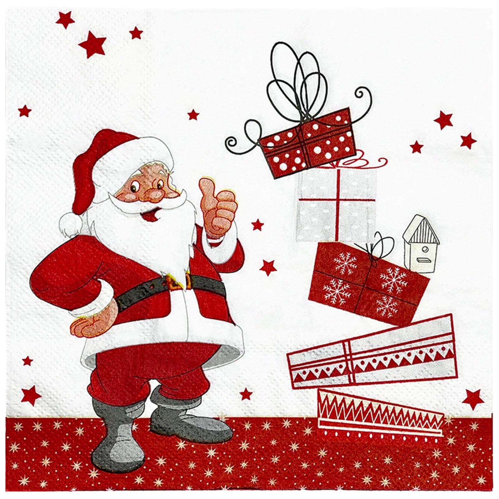 Tovaglioli di Carta Stella Di Babbo Natale Tovaglioli per Decoupage Decorati Tovaglioli Bar Compleanno Carta Lgienica Tovagliolo Decorazione Da Tavola Usa e getta Per Matrimoni Feste 30 Packs(33x33cm)