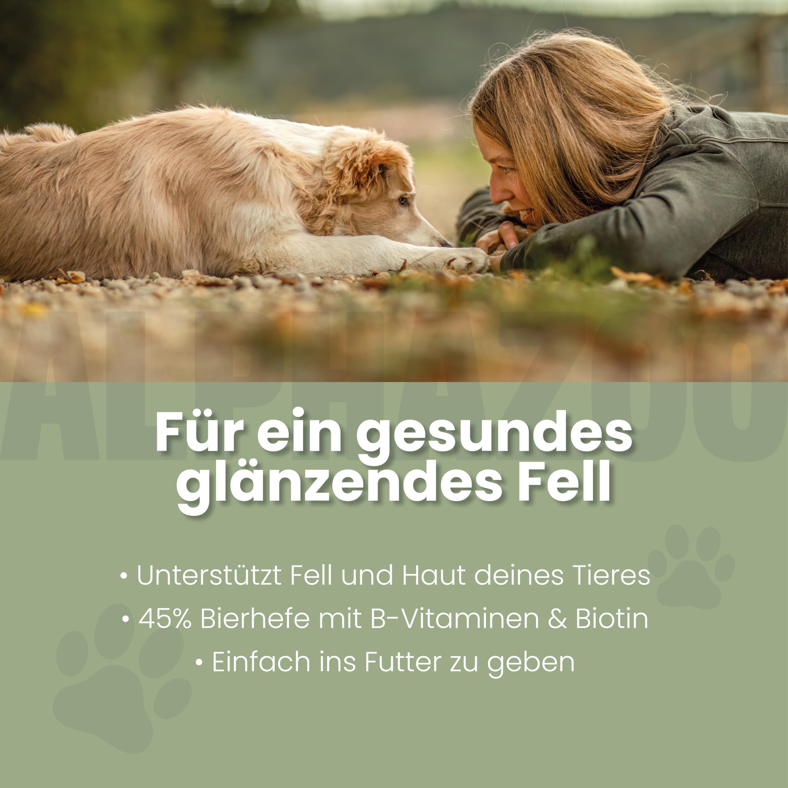 alphazoo Compresse di lievito di birra Cane 50 compresse, prodotto naturale per pelo lucido e pelle vitale, lievito di birra, minerali e vitamine per cani gatti contro la perdita di capelli e zecche
