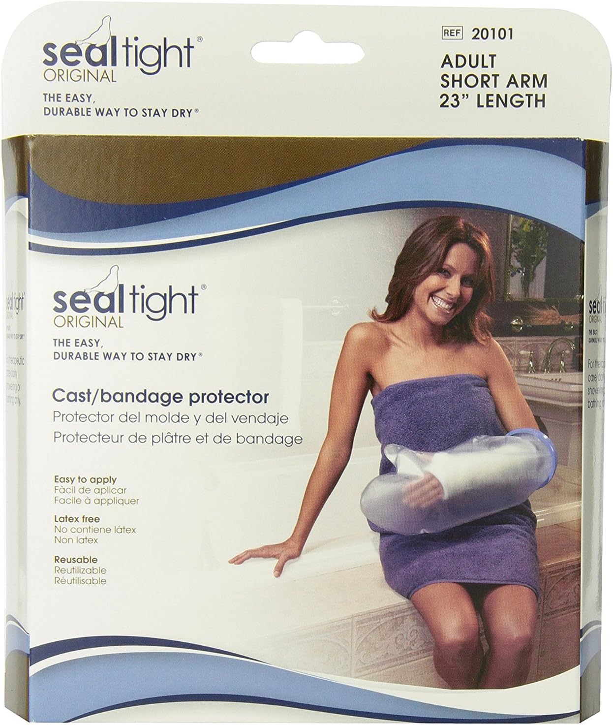 Seal Tight Original Cast and Bandage Protector, Best Watertight Protection, Adult Short Arm