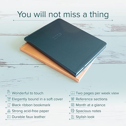 Miniatura 4 de Harbor - Agenda semanal grande 2025, color negro Cambridge, 9.75 x 7.5 pulgadas