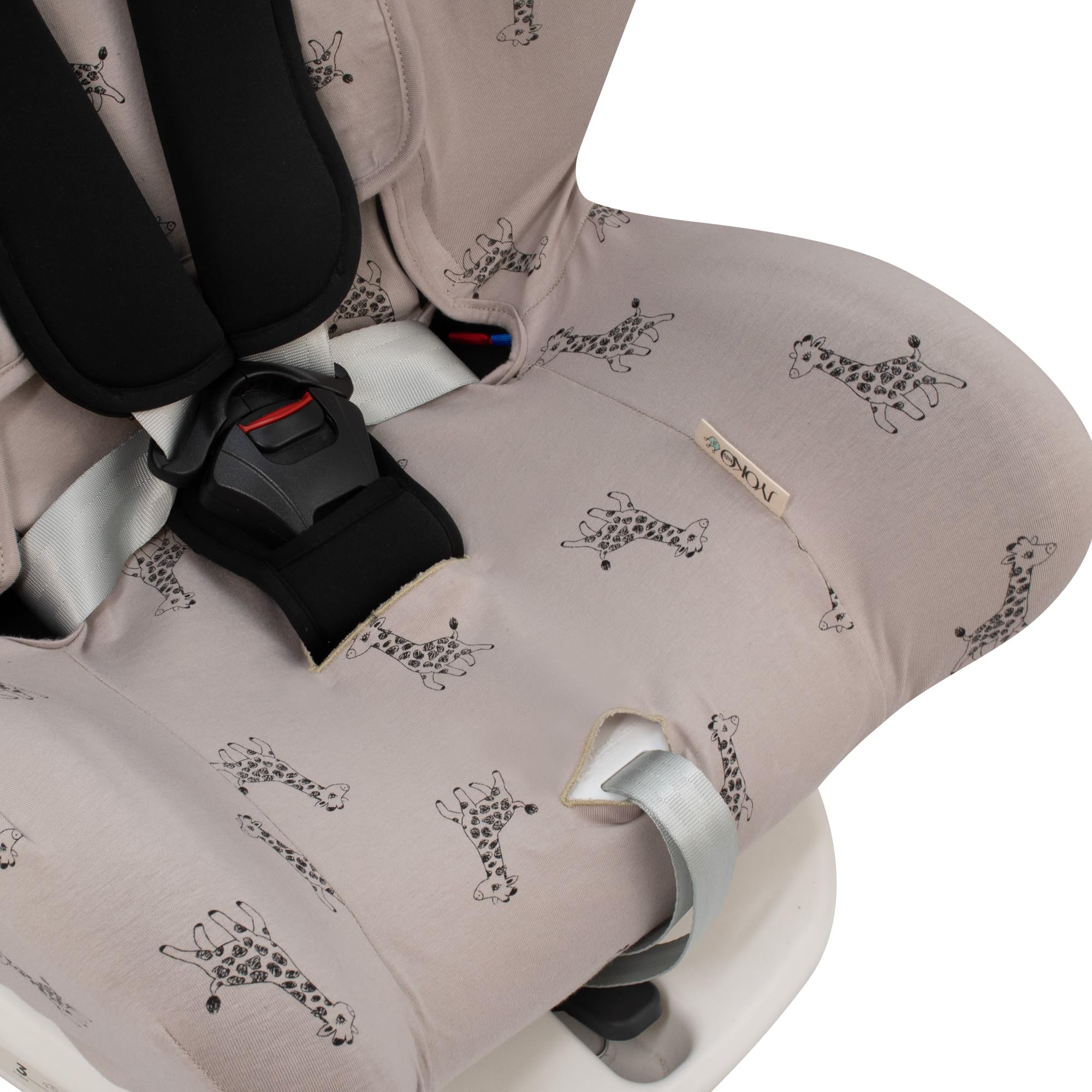 JYOKO Kids Funda de algodón para Silla de Coche Compatible Star Ibaby, Baby Auto Fix NOE (Giraffe)