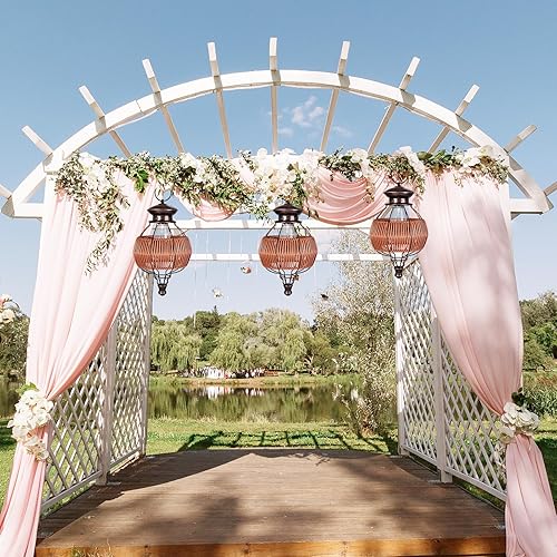 Miniatura 7 de Faroles solares para exteriores, impermeables, para colgar, luces solares para exteriores con asa, lámpara de mimbre estilo bohemio para jardín,