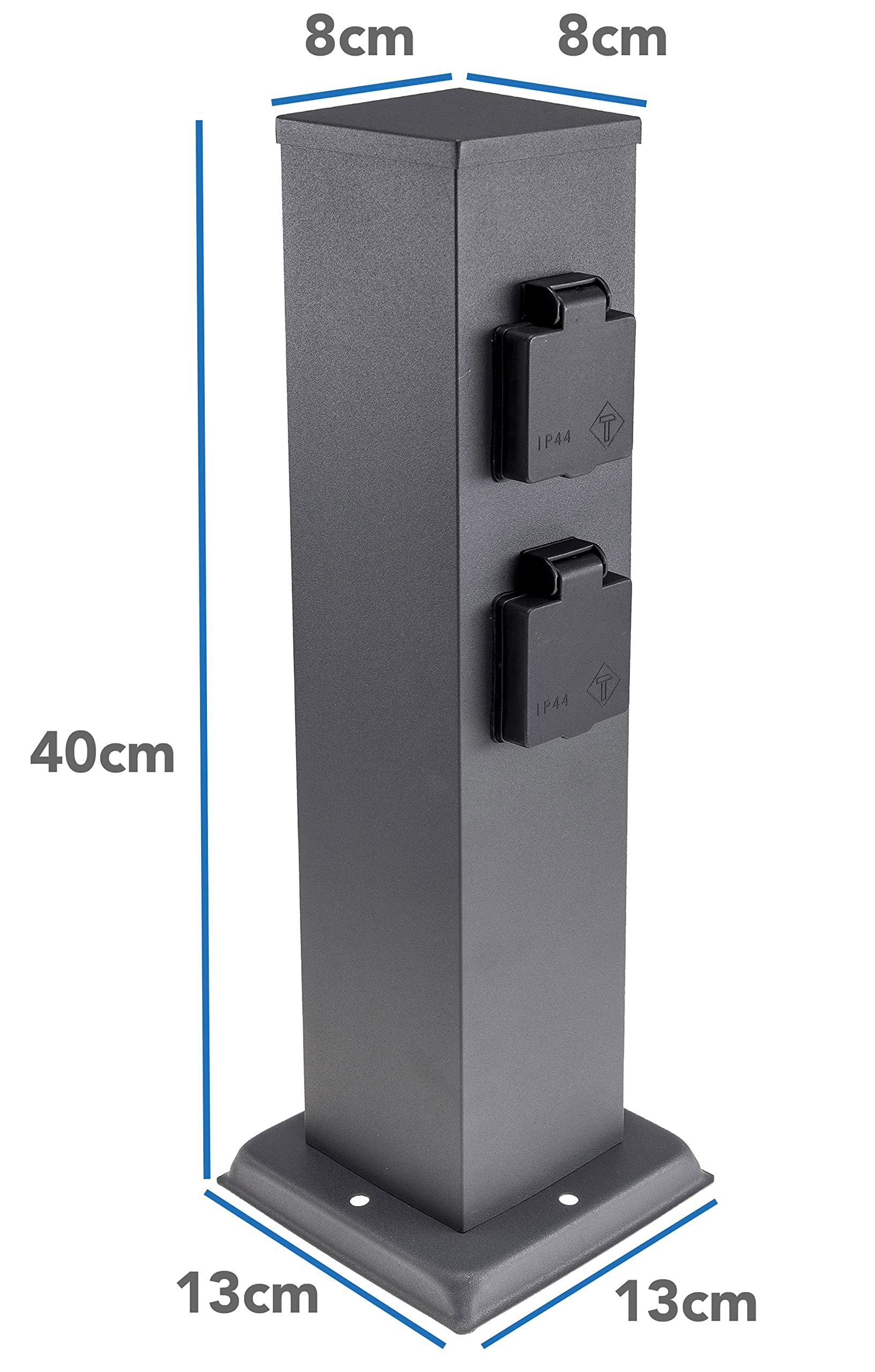 Steckdosensäule TRIXX 4-fach, anthrazit, IP44