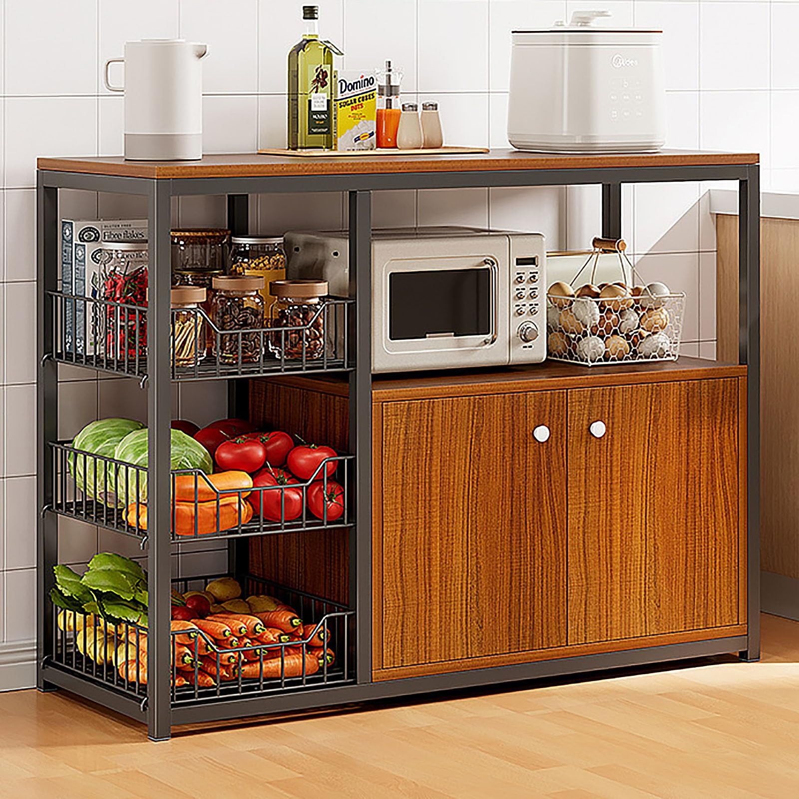 一人暮らしに最適なキッチン収納棚(レンジラック) Amazon｜キッチン棚 、棚 ラック、キッチン収納、棚 おしゃれ