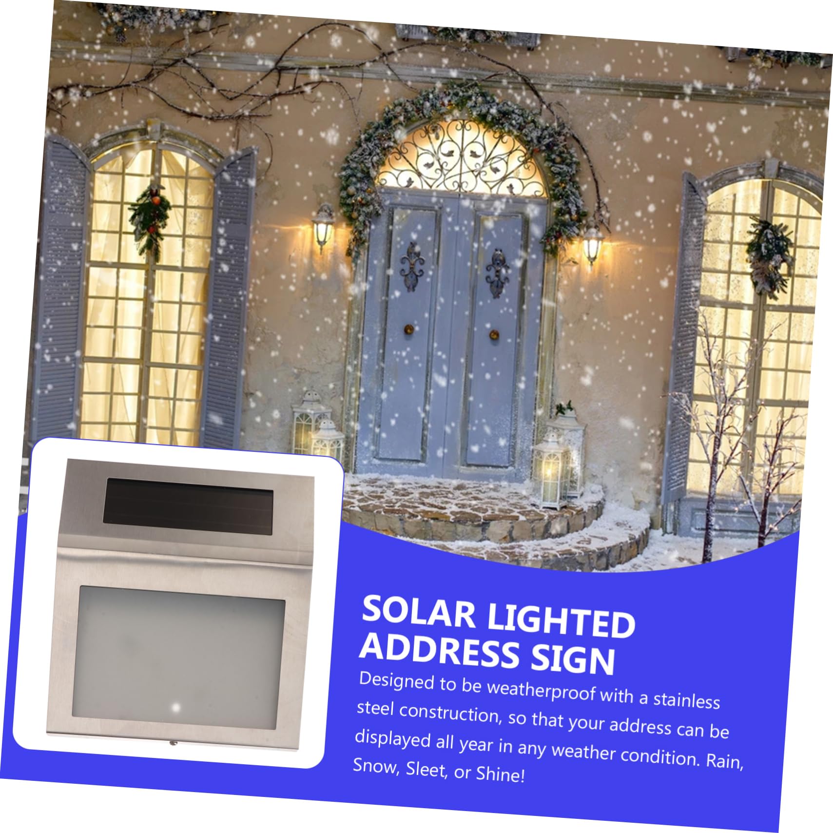 Lampada Solare da per Numero Civico in Acciaio Inossidabile Illuminazione LED Senza Fili Resistente Intemperie e Giardino