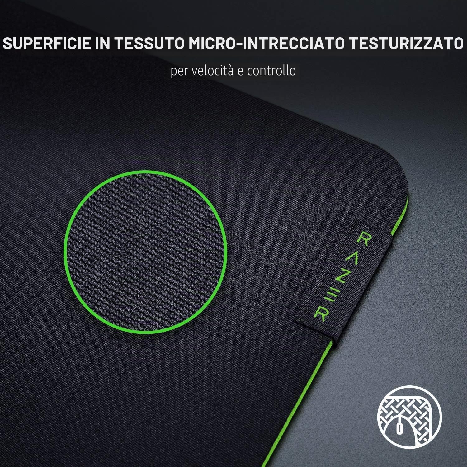 Razer Gigantus V2 Medium Tappetino per Mouse Gaming 360 x 270 x 3 mm Tessuto in Microtrama Gomma Antiscivolo