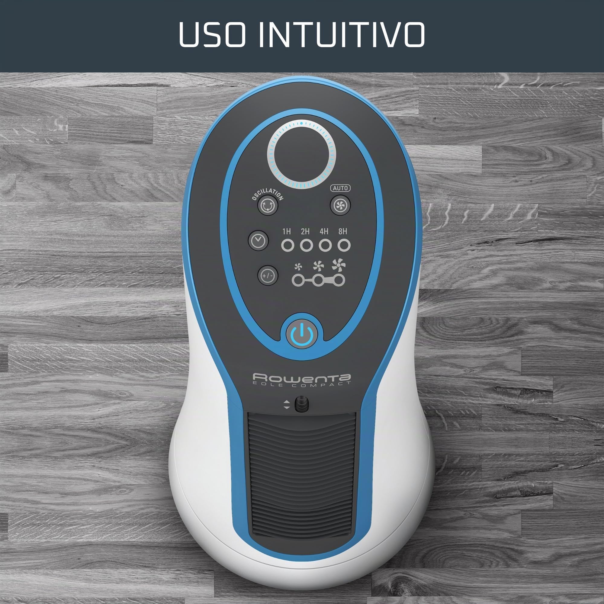 Rowenta Eole Compact VU6210F0 - Ventilador de Torre Silencioso 45 dB, 30W, Oscilante, Bajo Consumo, 3 Velocidades, Temporizador 8h, Airflow 3D, Rejilla Ajustable (Reacondicionado Certificado)