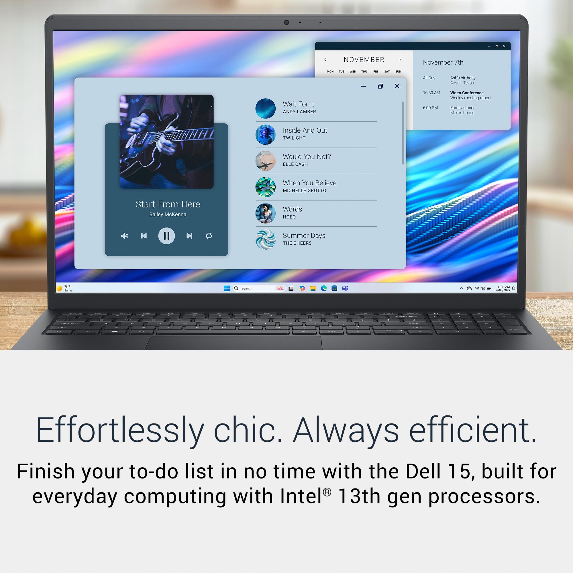 Dell 15 Laptop DC15250 15.6" FHD (1920 x 1080) 120 Hz, Intel Core i5-1334U Processor, Intel UHD Graphics, 16GB RAM, 512GB SSD, Windows 11 Home, UK Keyboard - Carbon Black — view 2