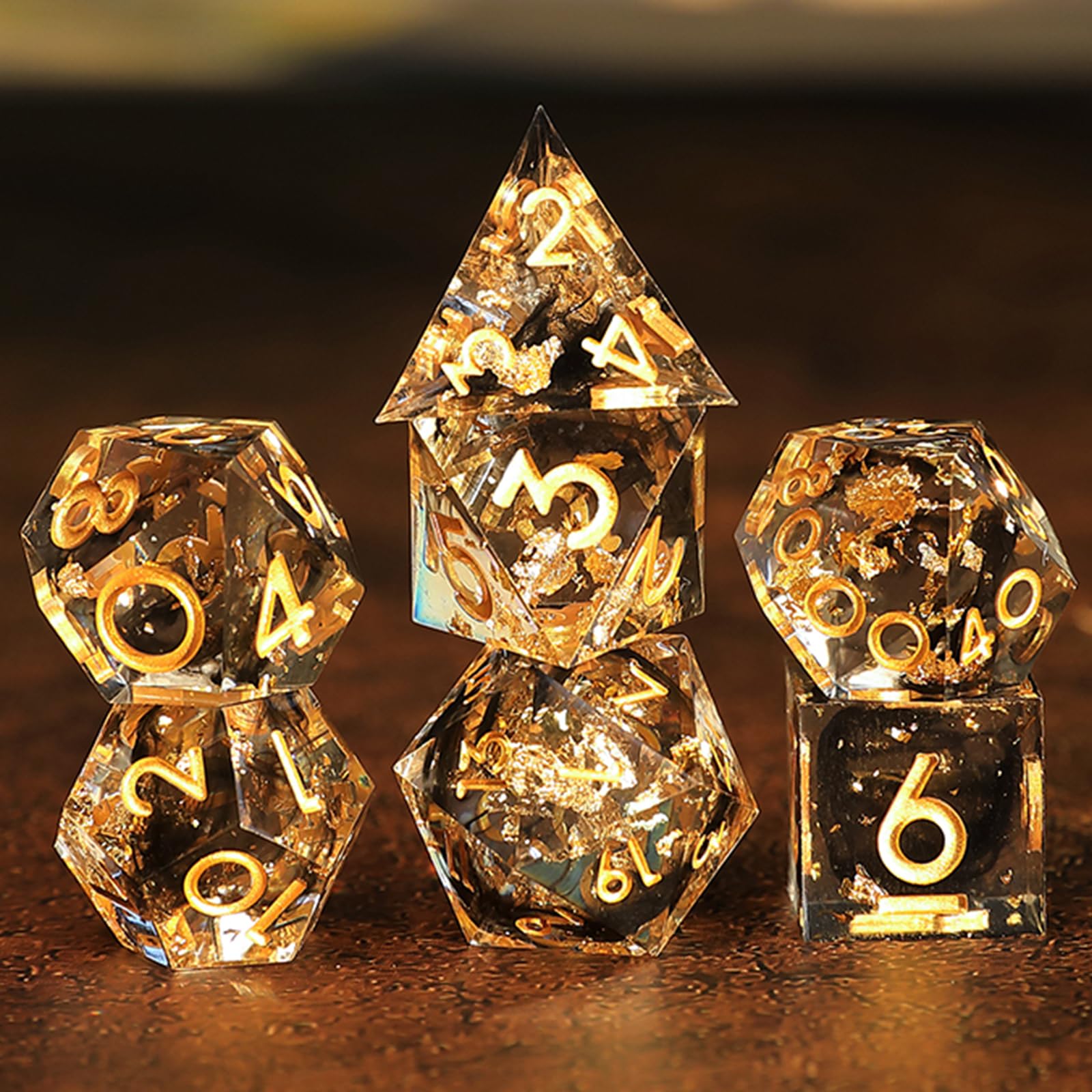 Set Di 7 Dadi DND In Resina Colorata – D4, D6, D8, D10, D%, D12, D20 Per Giochi Di Ruolo Come Dungeons And Dragons, Pathfinder - 2