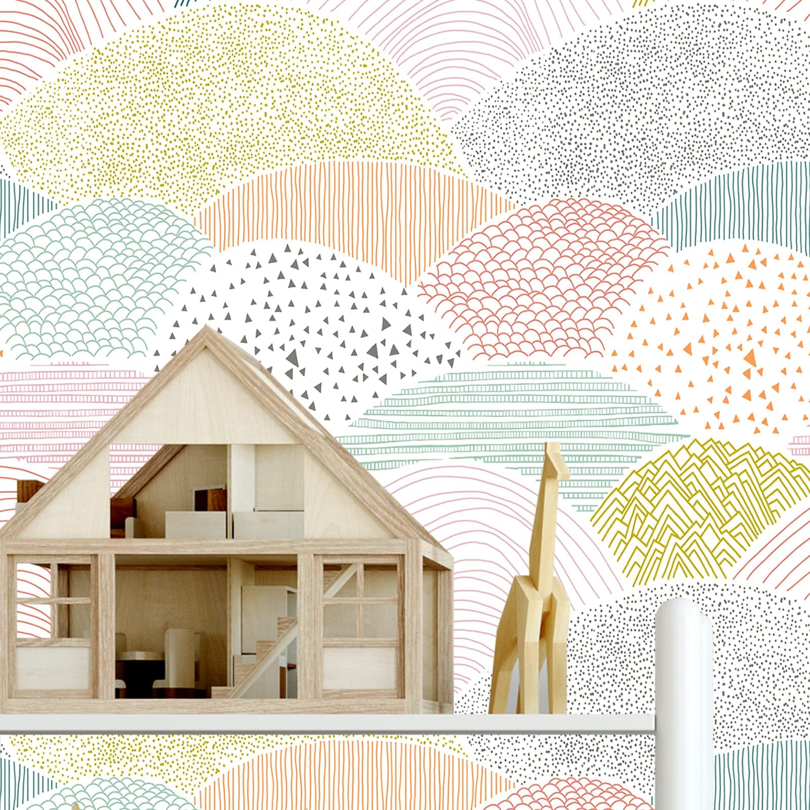 NuWallpaper WallPops! Retro Rainbow Multi Bright Peel & Stick Wallpaper