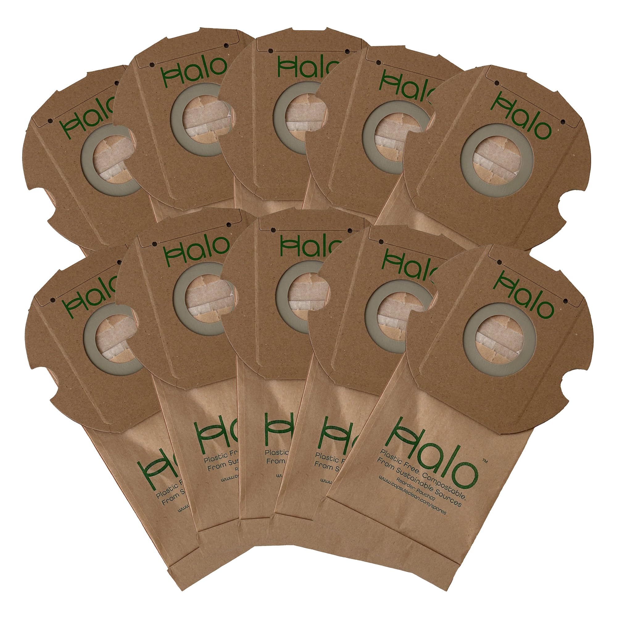 Halo Capsule X Dust Pouches 10 Pack | Compatible with the NEW Halo Capsule X Lightweight Cordless Stick Vacuum Cleaner | Pouch02 for NEW Capsule X | Vacuum Cleaner Bag Refill
