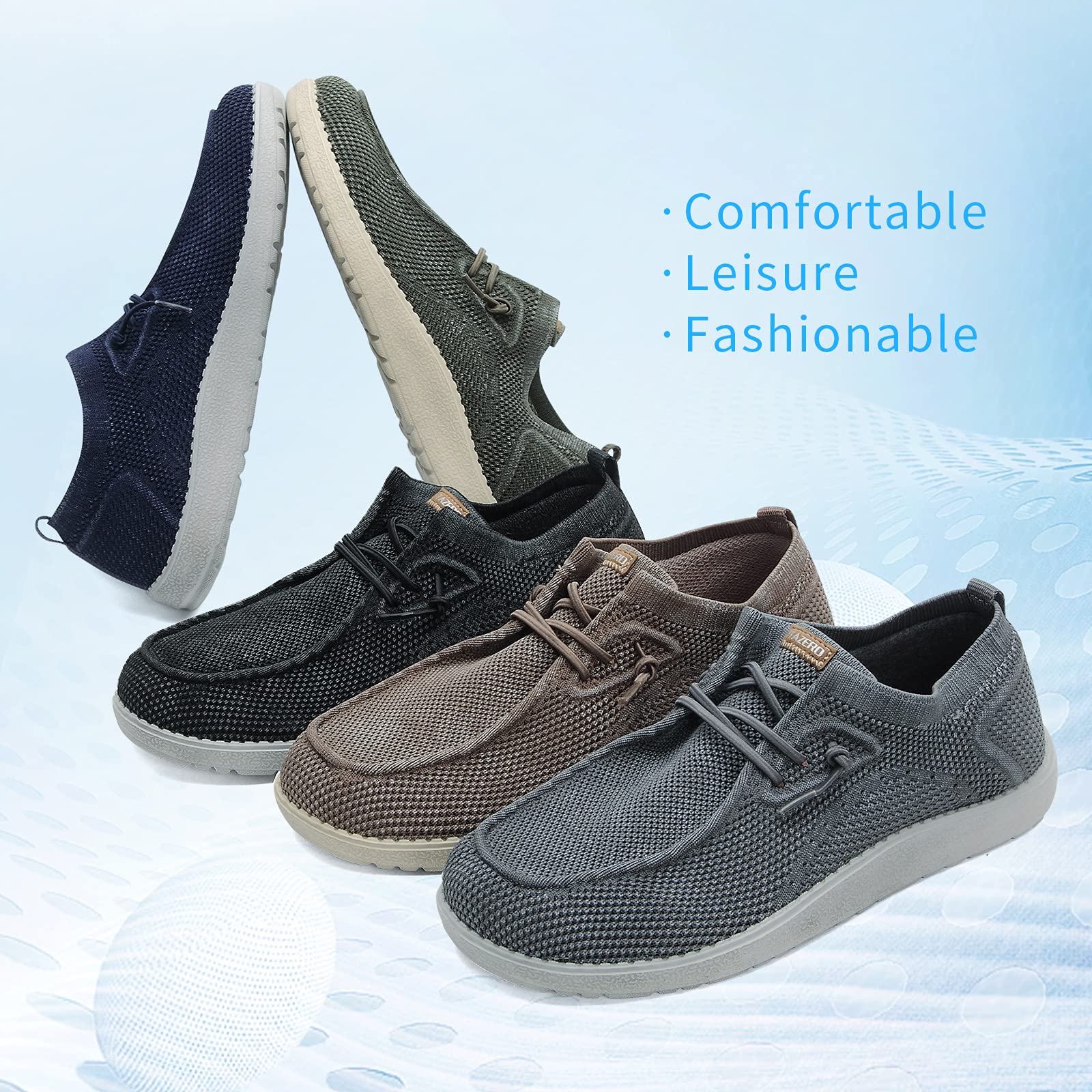 1TAZERO Mocasines casuales para hombre, sin cordones, para caminar, senderismo, comodidad de casa, ligeros,