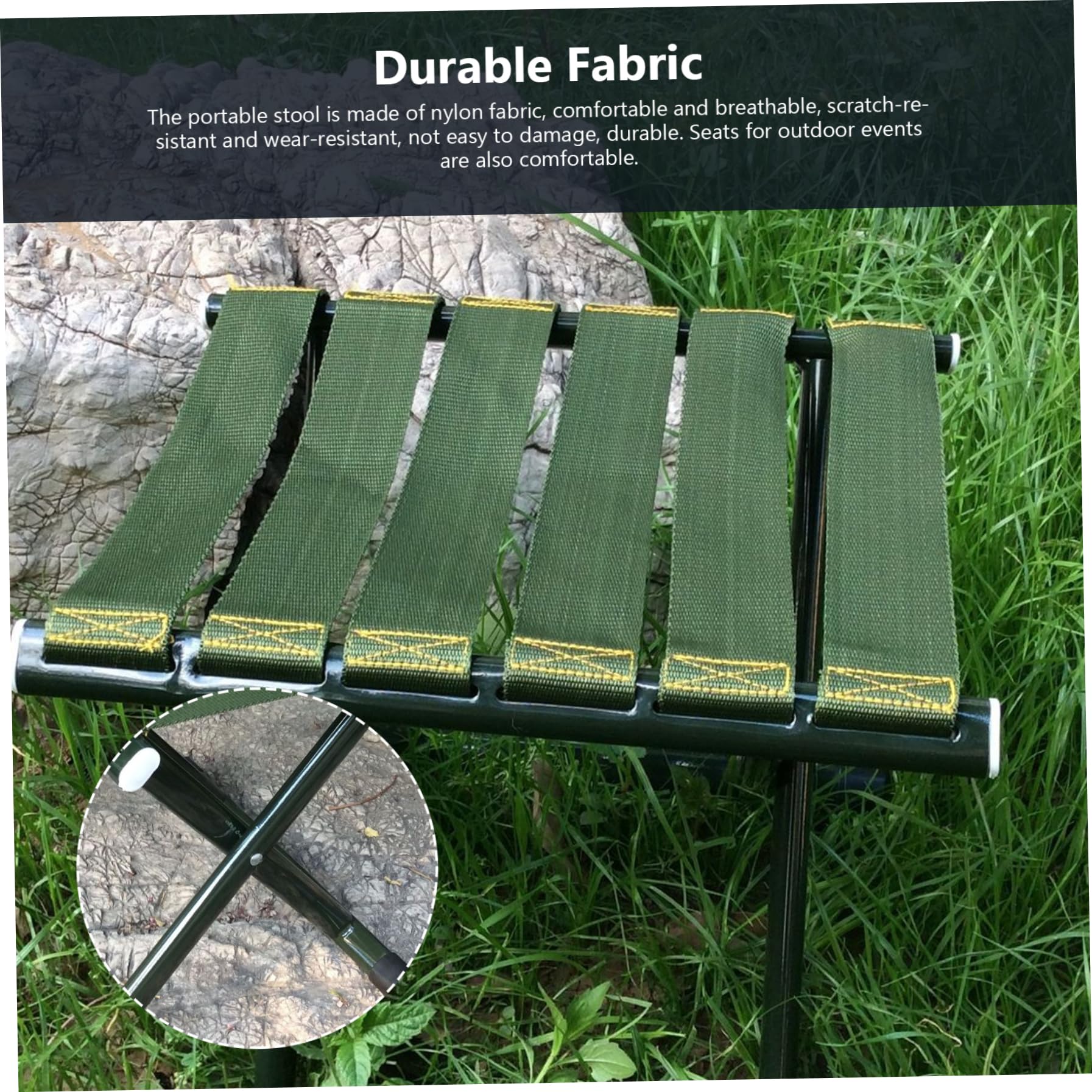 Nirelief Camping Stool Portable Folding Stool 200kg Load Capacity Lightweight Steel Fold up Fishing for Camping Fishing Picnic Travel and Hiking Portable