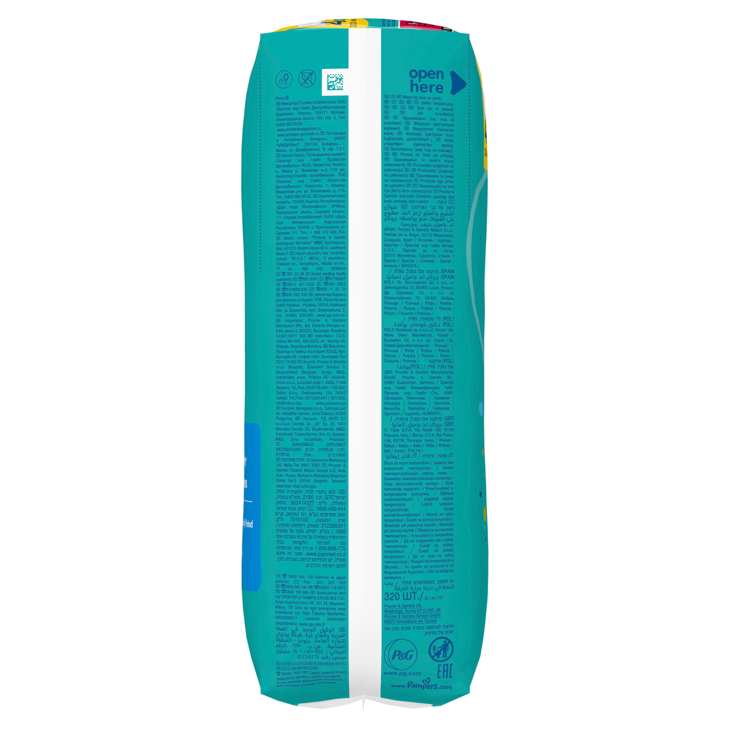 Pampers Fresh Clean - Toallitas húmedas (4 x 80 toallitas (320 toallitas)