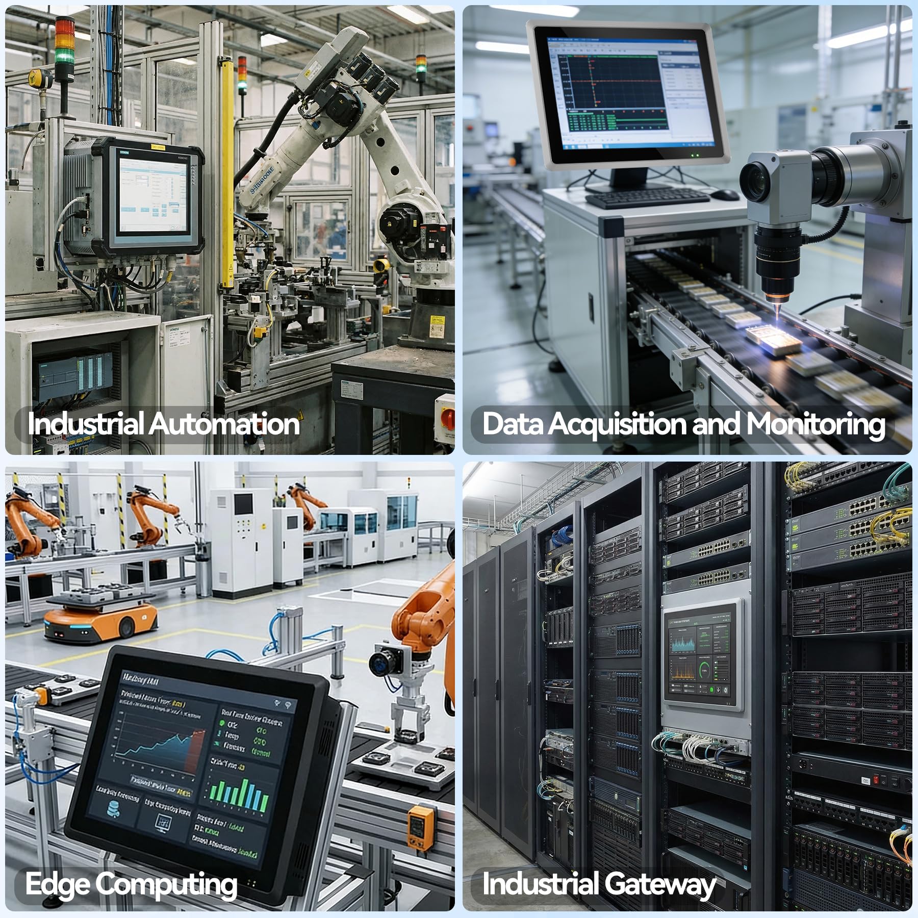 19 pollici Panel PC Industriale Embedded,Ubuntu 22.04 LTS,Touchscreen Capacitivo IP65,All-in-One Fanless Industrial Computer con 6 COM,2 RJ45,HDMI per Automazione(i7-7500U,8GB RAM,256GB SSD)
