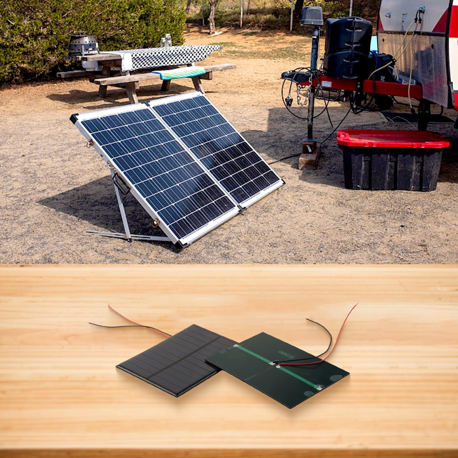 Kit di 5 pannelli solari fotovoltaici da 5 V 200 mA, 110 x 80 mm con filo da 10 cm, per mini caricabatterie a energia solare per progetti fai da te