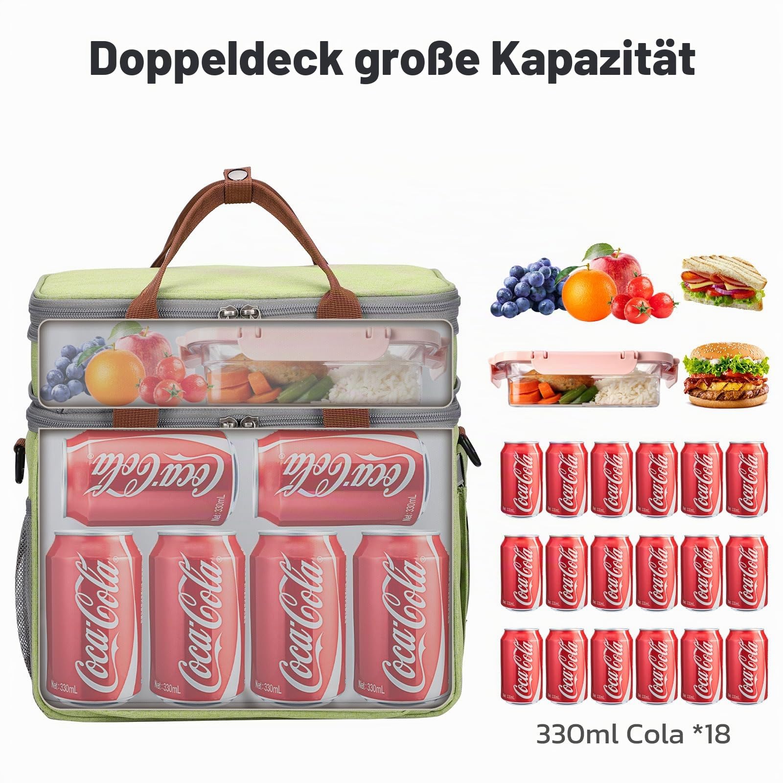 Maelstrom 23L Kühltasche, isolierte Lunchtasche, erweiterbar mit 2 Fächern | Hält bis zu 16 Std. kalt, leicht, stabile Form, Taschentuchfach, ideal für Damen, Herren, Arbeit, Büro, Picknick & Pendler
