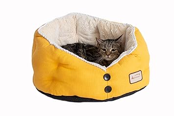 Armarkat Cat Bed Model C75HMB/MH Gold Waffle Texture Poly Blend and White