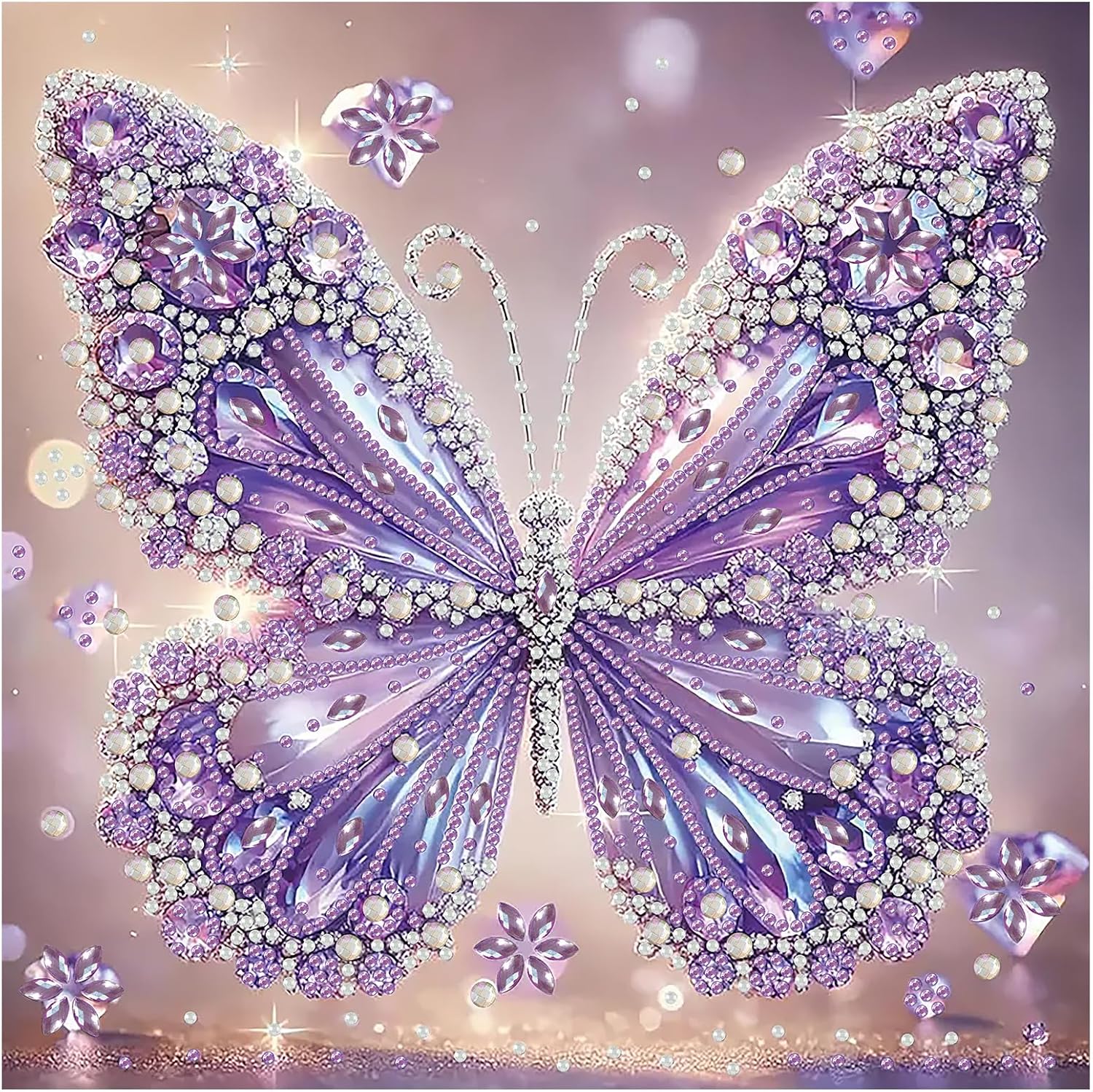 Aestalrcus Butterfly Diamond Art Kits for Adults, Butterfly Special Shape Diamond Painting Kits for Adults, DIY Gem Art Crystal Rhinestones for Gift Home Wall Decor 12x12 Inch