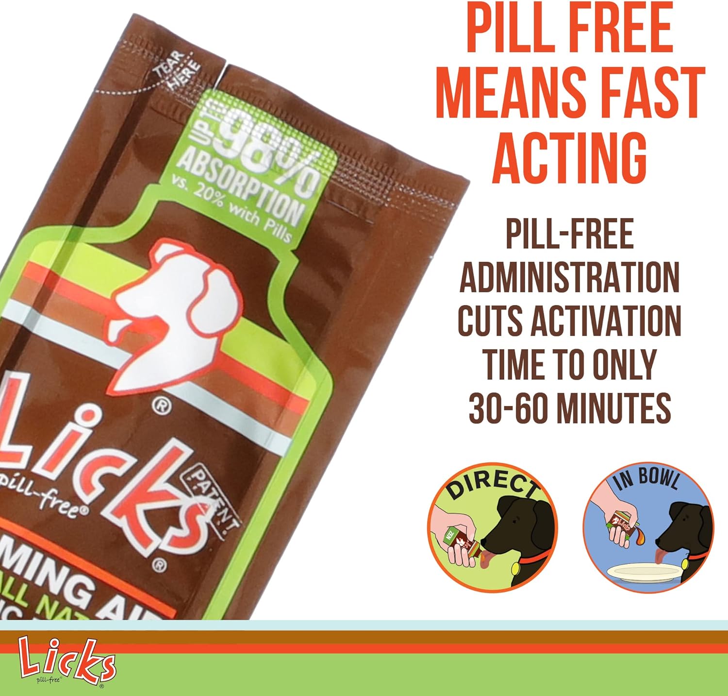 Licks Pill Free Zen Dog Calming - Calming Aid Supplements for Aggressive Behavior & Nervousness - Treats for Stress Relief & Dog Health - Gel Packets - Braised Beef Flavor, 15 Use