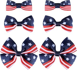 July 4th Hair Bow Clips Small Cute Patriotic Red White Blue Ribbon Hair Pins Alligator Barrettes for Toddler Baby Teen Girls Kids Independence Day Back School Outfits Accessory Gift
